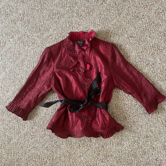 NWOT 🎉 Dress Barn Collections Ruffled Jacket - Picture 2 of 15